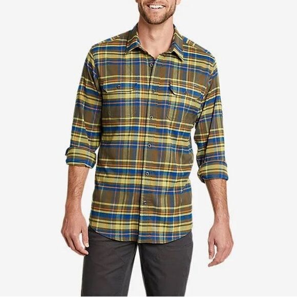 Eddie Bauer Shirt Men’s S Antique Plaid Ultimate Expedition Flex Classic Flannel - Picture 10 of 10